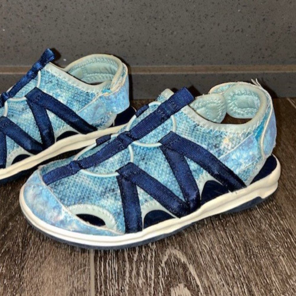 Lands' End Boys Girls Blue Active Outdoors Sandals Size 13M Youth EUC